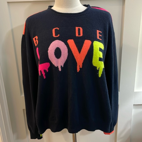 Brodie Cashmere Sweaters - NWOT BRODIE, 100% Cashmere, Oversize  Navy and Hi-lighter colour Sweater. Size M